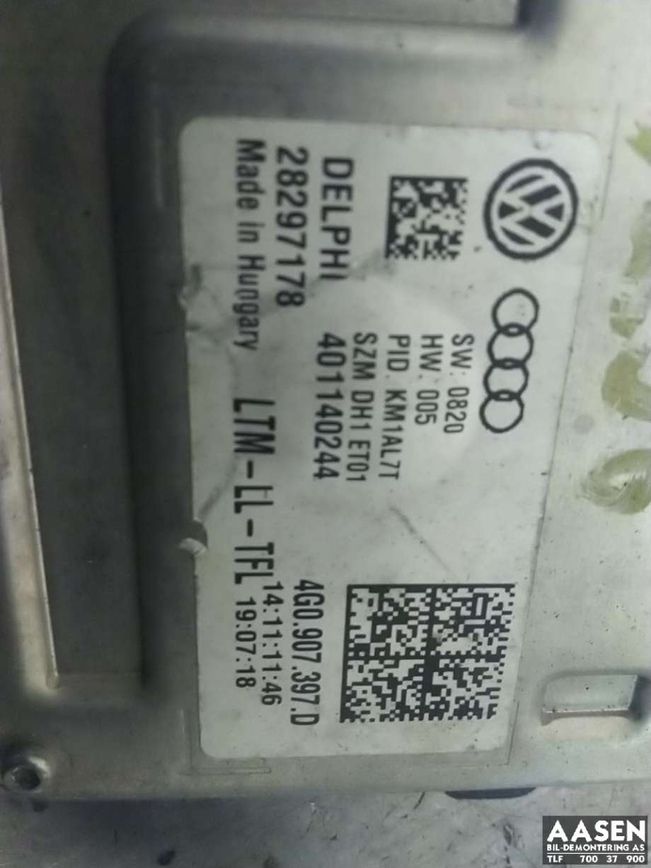 Styreenhet xenon/ballast til Audi A6 2011-2014 (Type IV, Fase 1) (C7) (C7) (4G0907397D|)