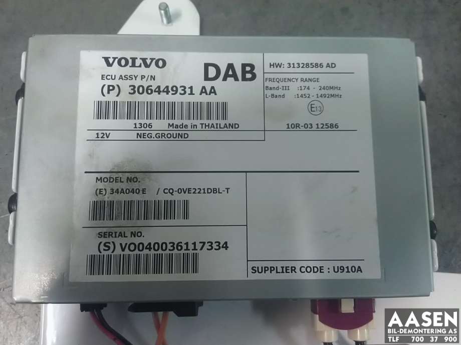 Styreenhet diverse til Volvo V40, 2012-2019  