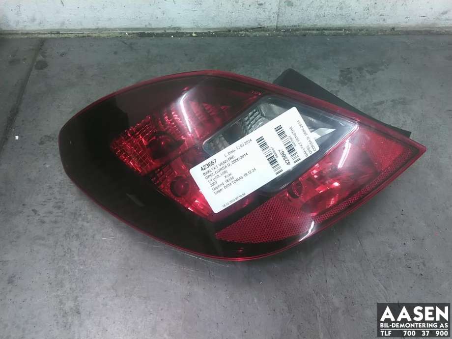 Baklykt venstre til Opel Corsa D, 2006-2014  (93189098)