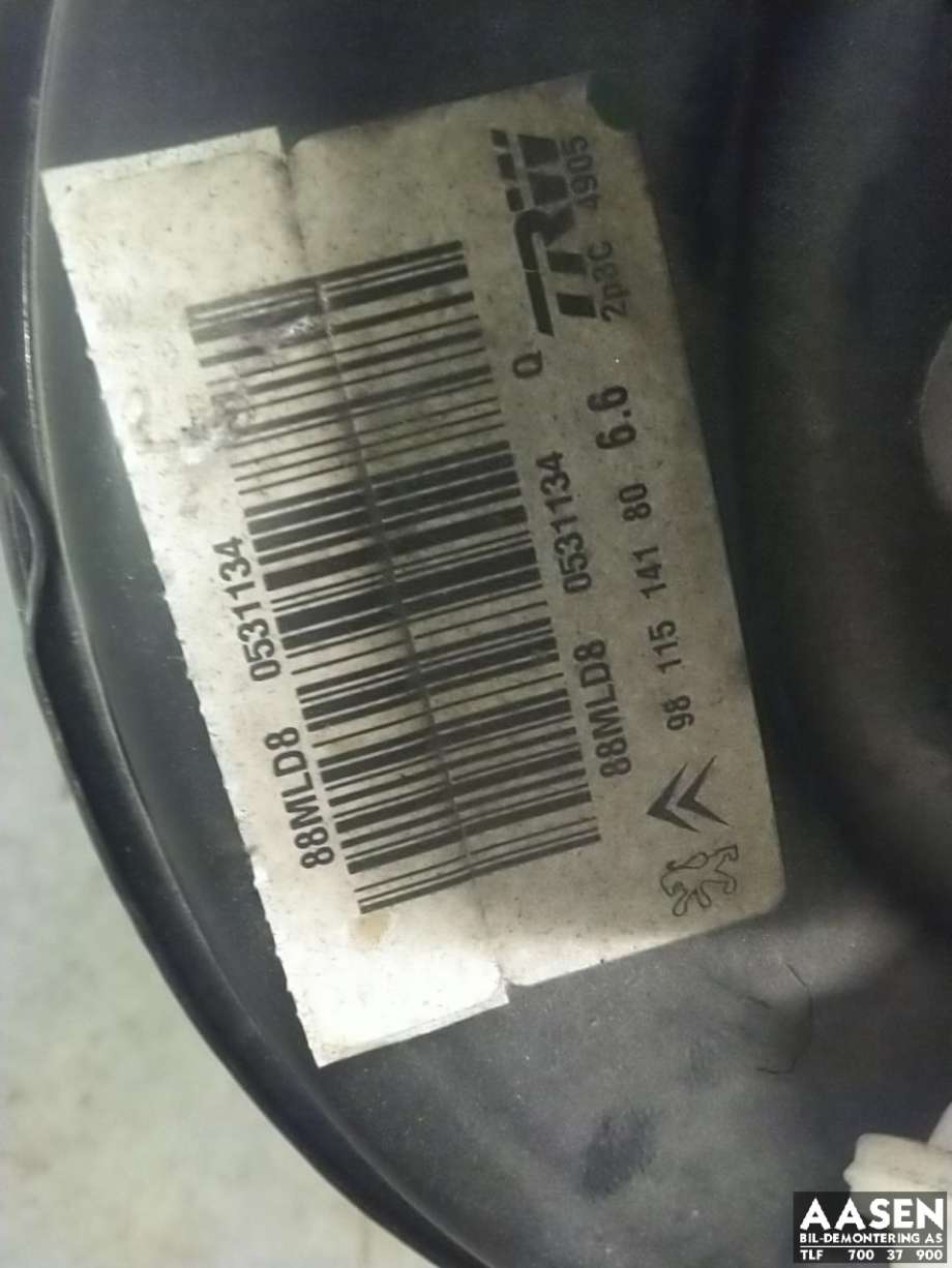 Bremsekraft-forsterker til Peugeot 2008 2013-2019 (Type I)  (16 098 956 80|4601 R9|)