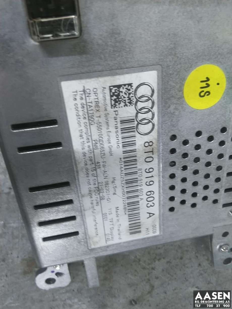 Bilstereo navigasjon skjerm til Audi A4 2007-2014 (Type IV) (B8) (B8) (8T0 057 603 E|8T0 057 603 G|8T0 057 603 F)