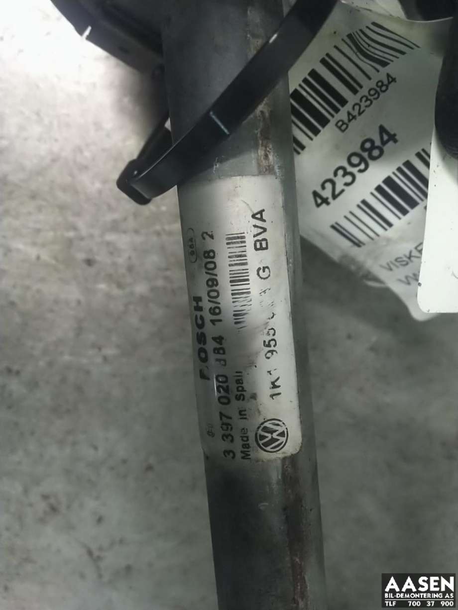 Viskermotor frontrute komplett m/overføring til VW Golf VI 2008-2012 (1K1 955 601 A|1Q1 955 119 B|)