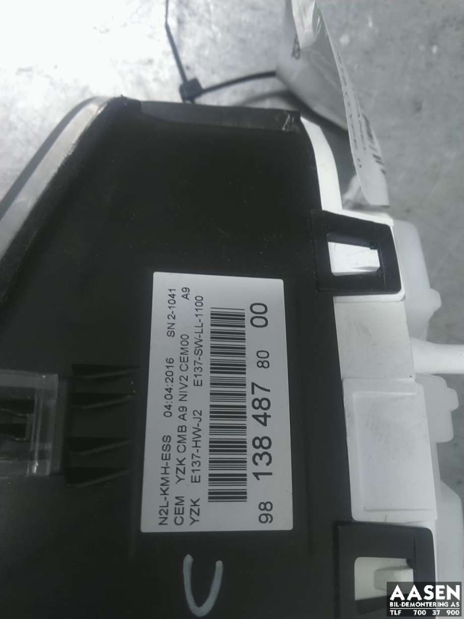 Instrumentpanel til Peugeot 208 2012-2019 (Type I) (98 138 487 80|98 259 861 80|)