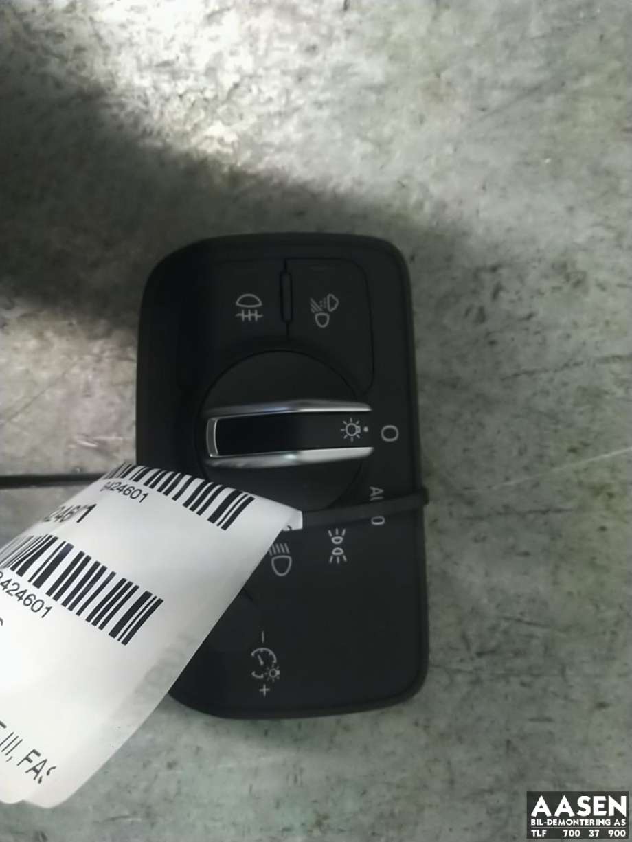 Bryter lys til Audi A3, 2016-2020 (Type III, Fase 2)  (8V0 941 531 AA)