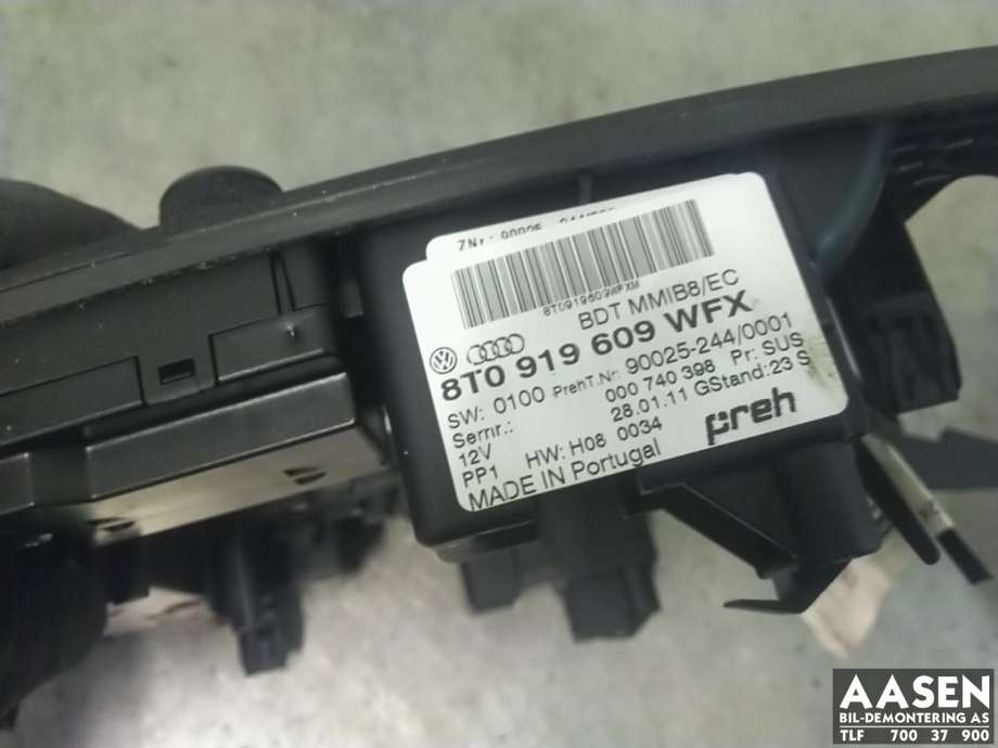 Bilstereo betjeningspanel til Audi A4 2007-2014 (Type IV) (B8) (B8) (8T0919609WFX|8T0 919 611|)
