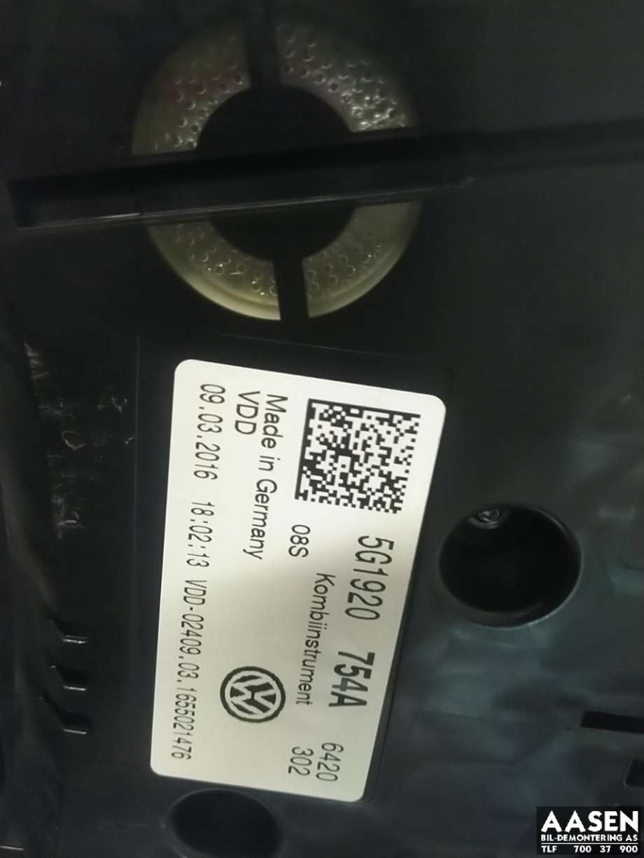 Instrumentpanel til VW Golf VII 2012-2017 (Fase 1)  (5G1 920 754 A|)