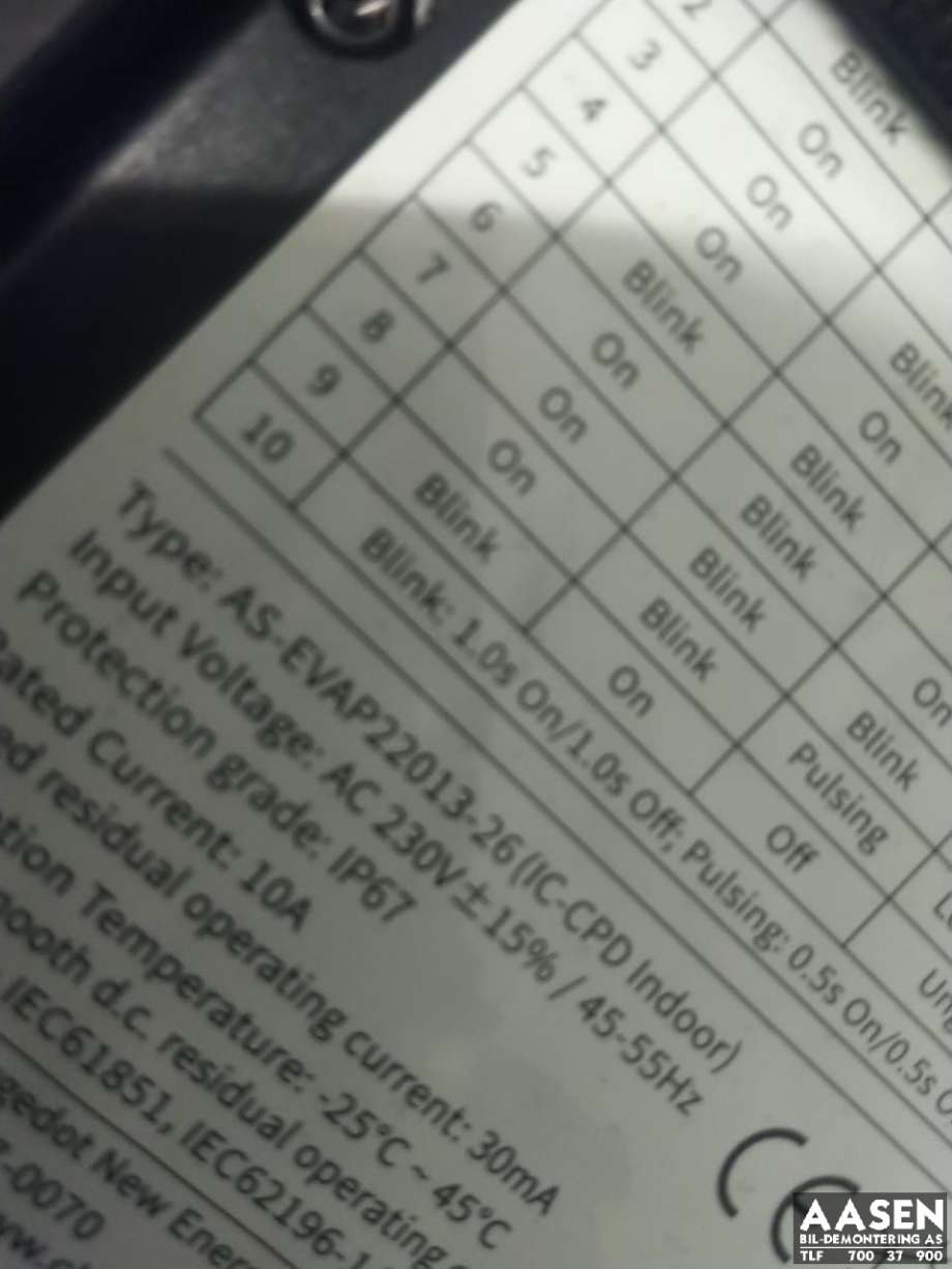 Batterilader kabel til MG ZS EV 2019-2021 (Type I, Fase 1)  