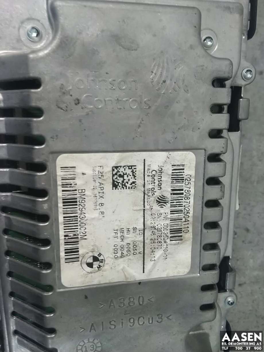 Bilstereo navigasjon skjerm til BMW X3 2010-2017 (F25) (F25) (JOHNSON CONTROLS|65 50 9 294 300|)