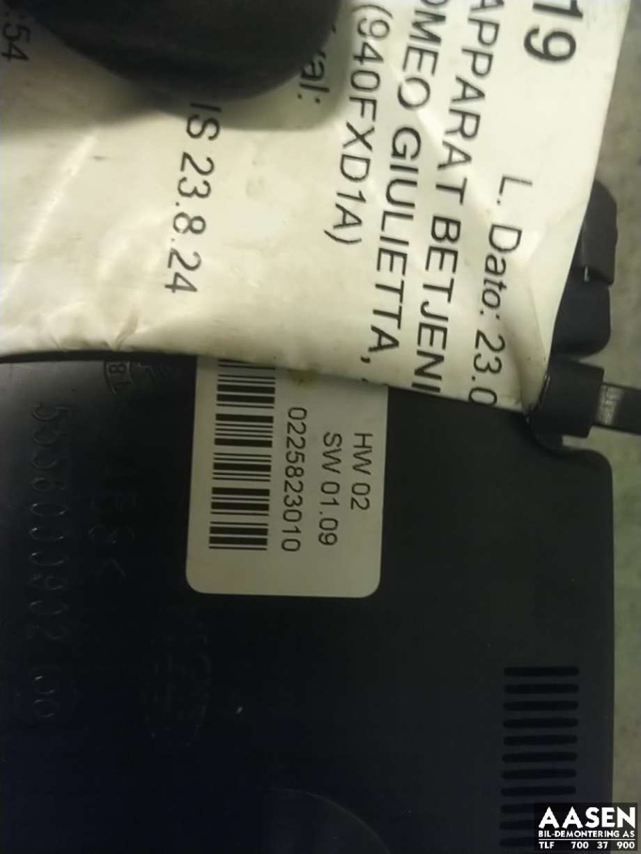 Varmeapparat betjening til Alfa Romeo Giulietta 2010-2018  (156099234|156123650|)