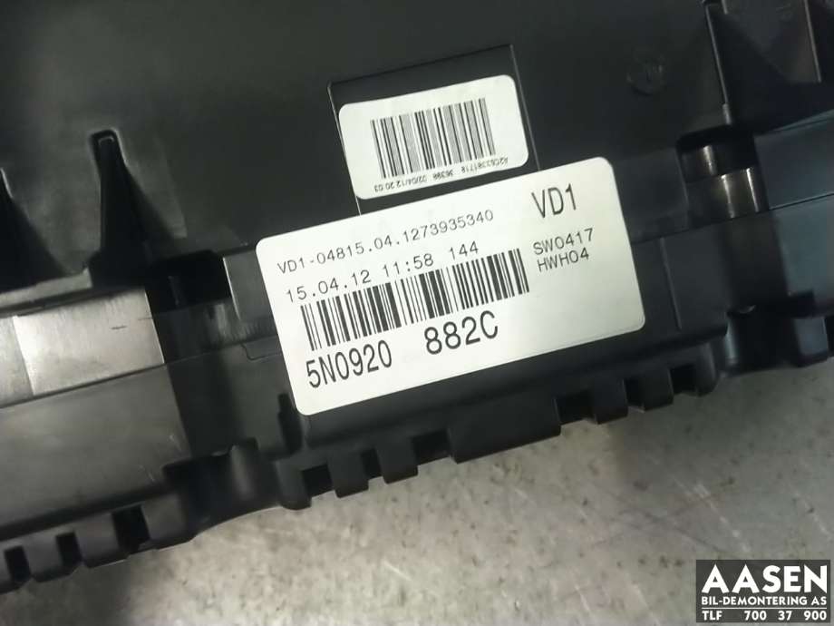 Instrumentpanel til VW Tiguan 2011-2016 (Type I, Fase 2)  (5N0 920 882 C|5N0 920 882 CX|)