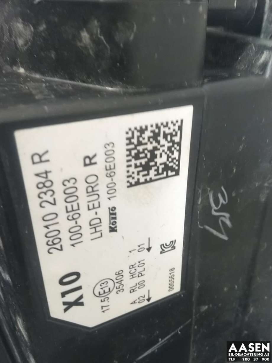 Frontlykt høyre full-LED til Renault Zoe 2019-->> (Fase 2)  (260104674R|)