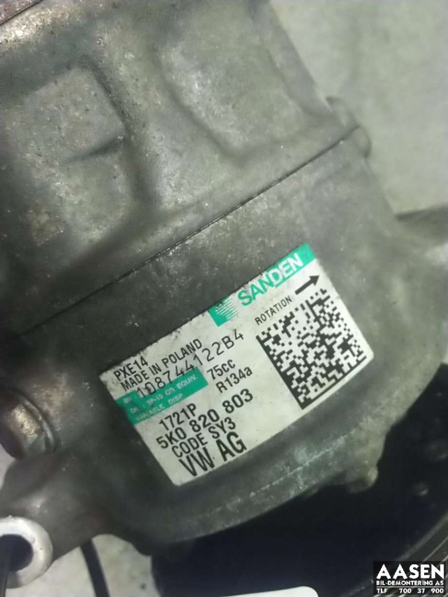 Aircondition kompressor til VW Golf VI 2008-2012  (5N0 820 803|5K0 820 803  X|1K0 820 808 F)