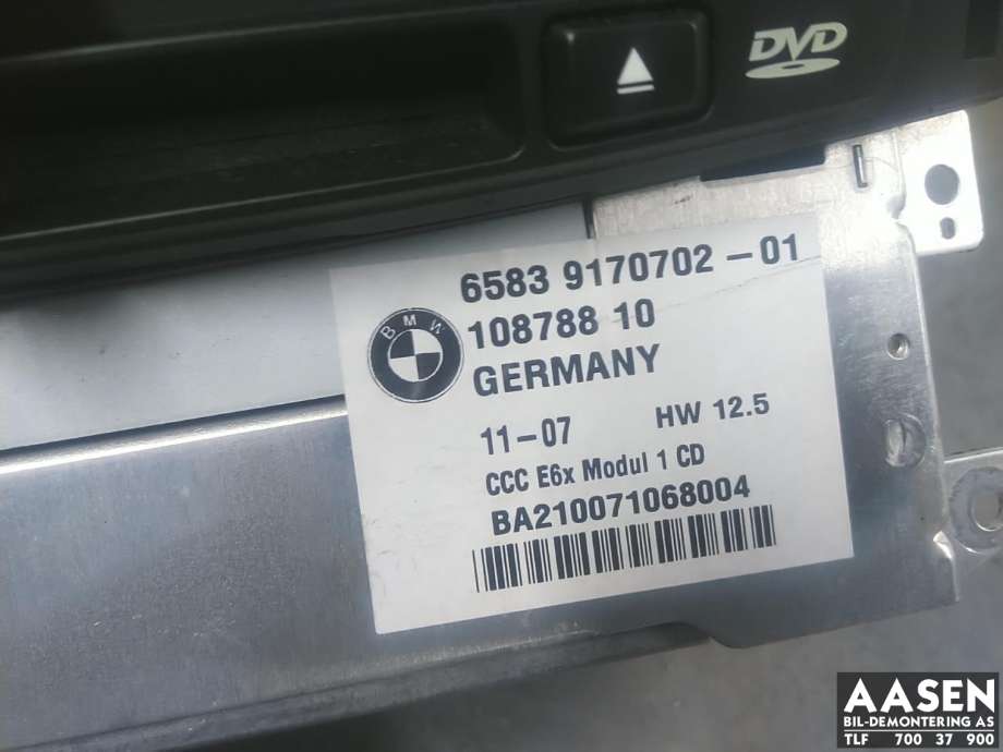 Bilstereo til BMW 5-Serie 2003-2010 (E60/E61) (E60/E61) (65 12 9 196 760|)