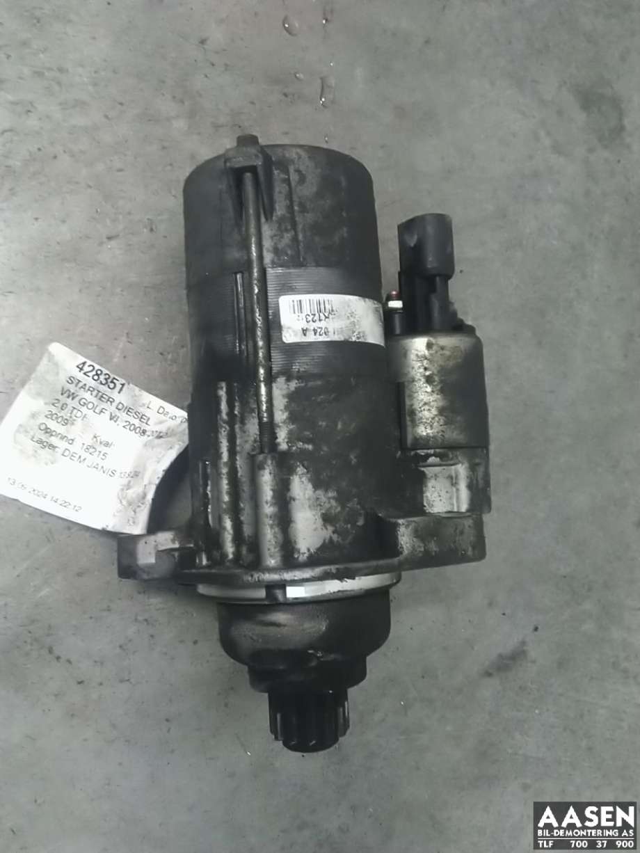 Starter diesel til VW Golf VI 2008-2012 (02M 911 024 X|02M 911 024 PX|)