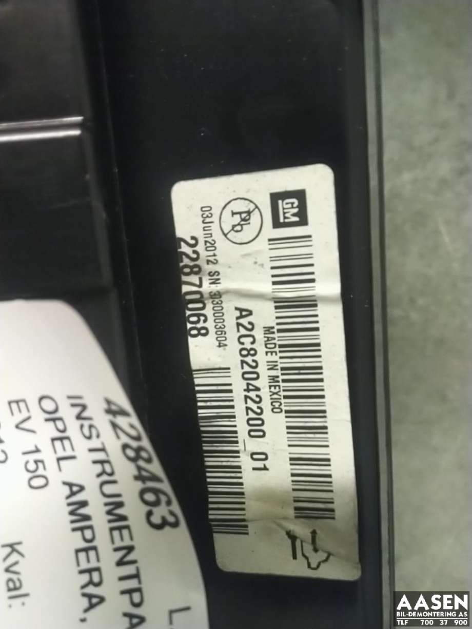 Instrumentpanel til Opel Ampera 2012-2014 (Type I)  