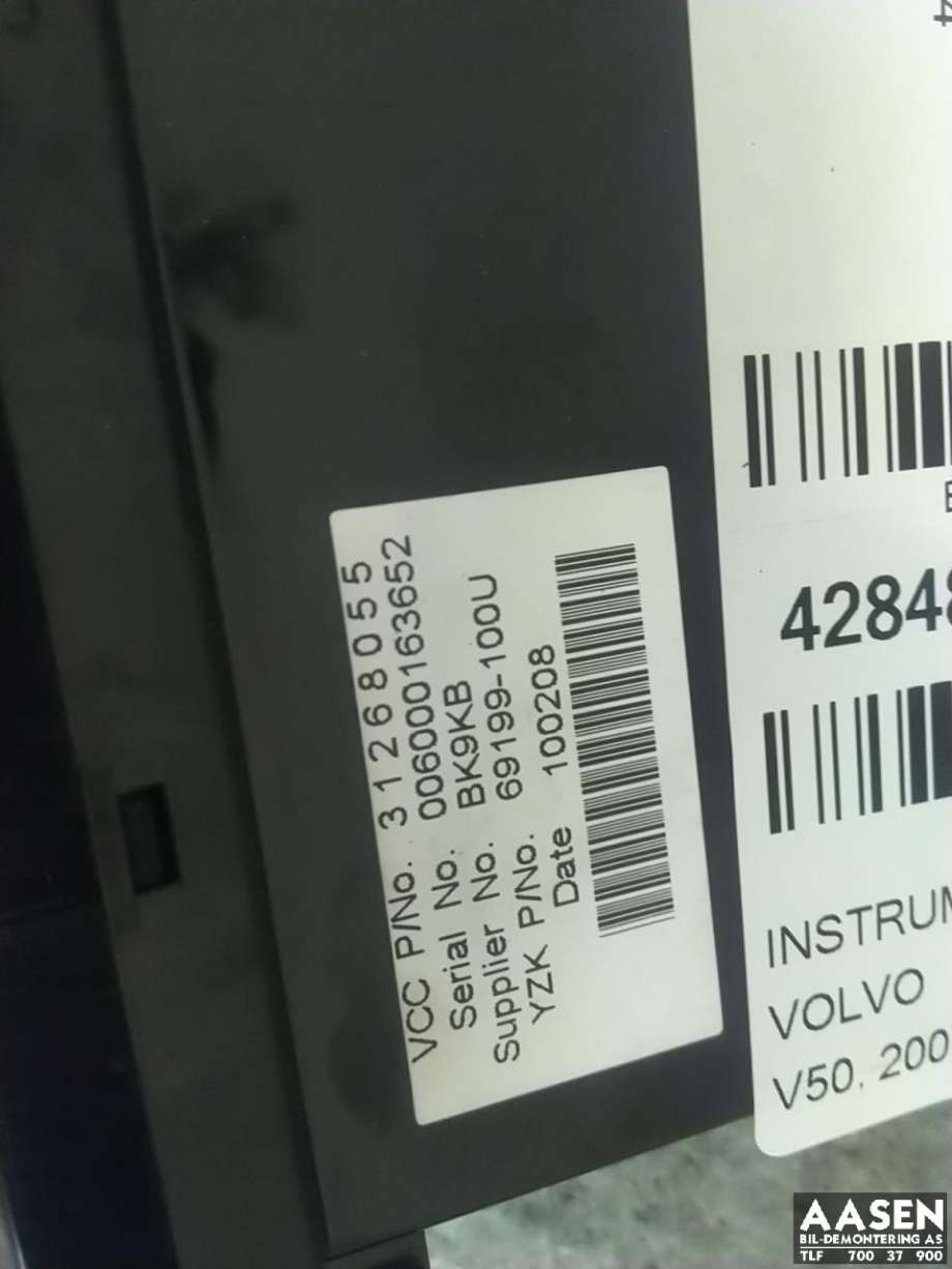 Instrument kjørecomputer til Volvo V50 2007-2012 (Fase 2) (36001469|)