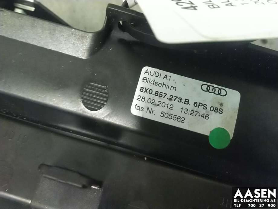 Bilstereo navigasjon skjerm til Audi A1 2010-2014 (Type I, Fase 1)  (8X0 857 273 B|)