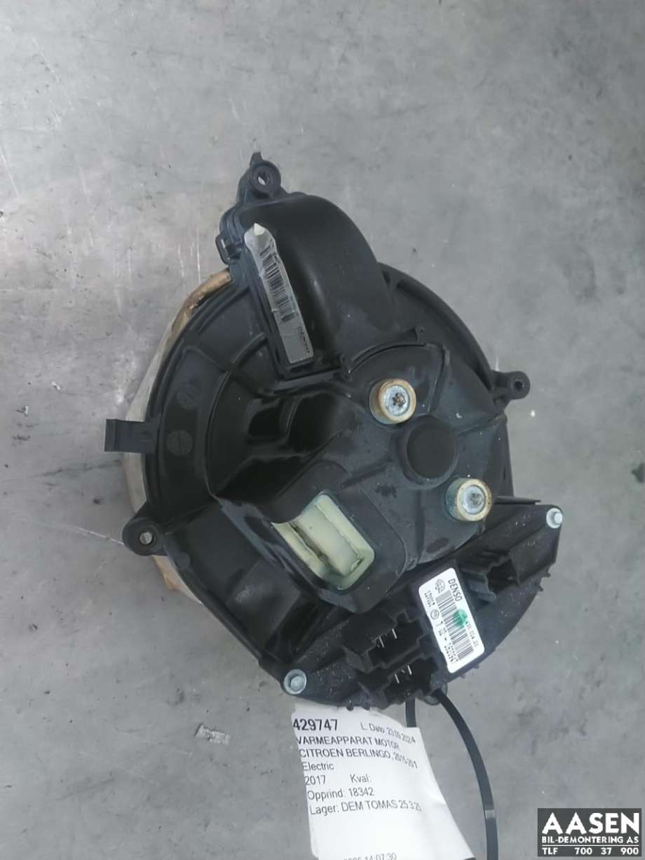 Varmeapparat motor til Citroën Berlingo, 2015-2019 (Type II, Fase 2)  (6441 CG)