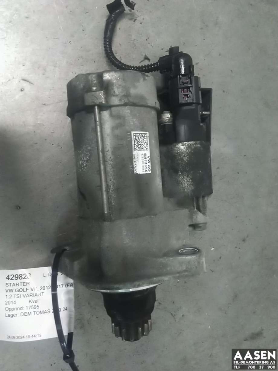 Starter til VW Golf VII, 2012-2017 (Fase 1)  (0AH 911 023 G)