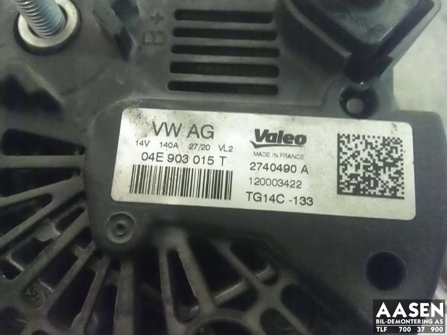 Dynamo diesel til Škoda Yeti 2014-2017 (Fase 2)  (03L 903 023 L|04C 903 023 K|04C 903 023 L)