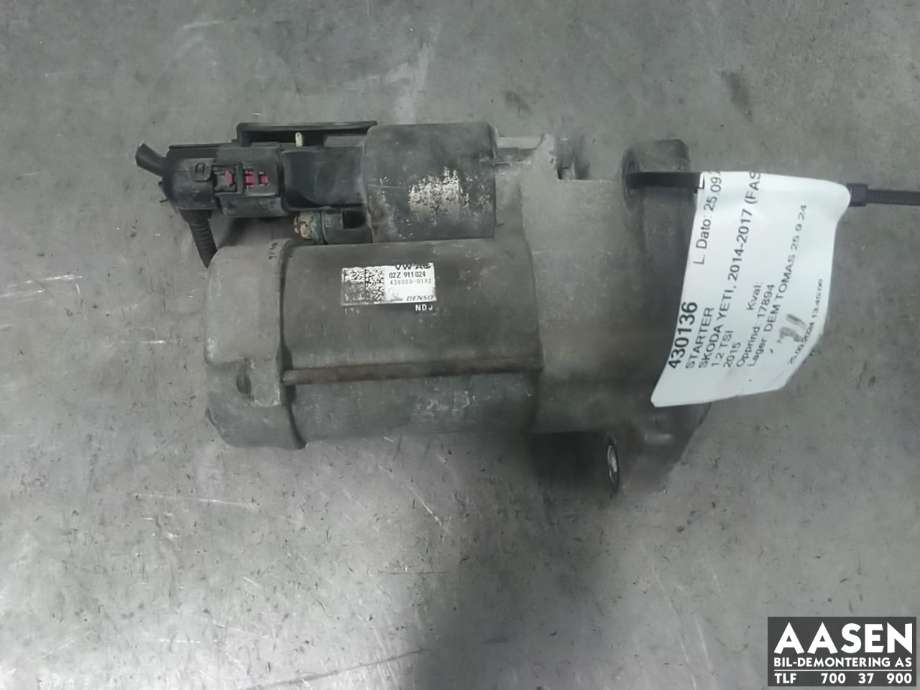 Starter til Škoda Yeti, 2014-2017 (Fase 2)  (02Z 911 024)