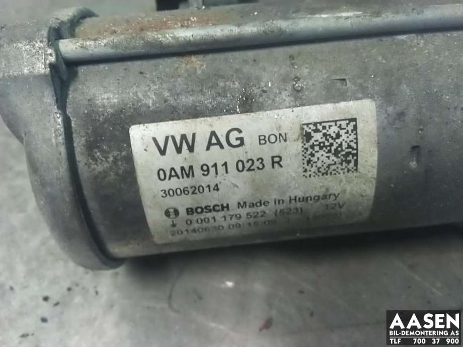 Starter til Škoda Octavia 2013-2016 (Type III, Fase 1)  (BOSCH|0AM 911 023 R|0AM 911 023 N|0AM 911 023 NX)