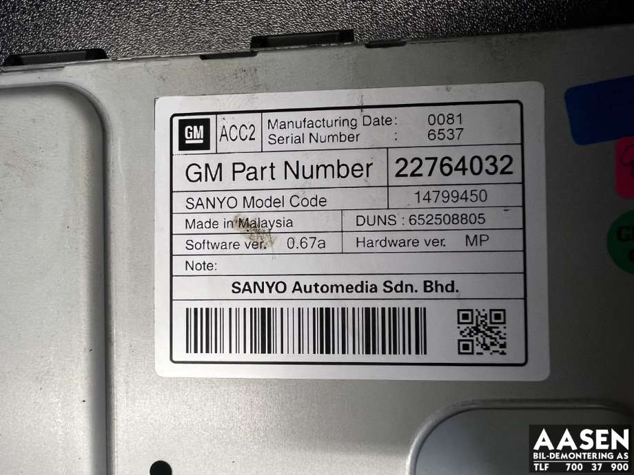 Bilstereo navigasjon skjerm til Opel Insignia A 2009-2014  (22764032|)