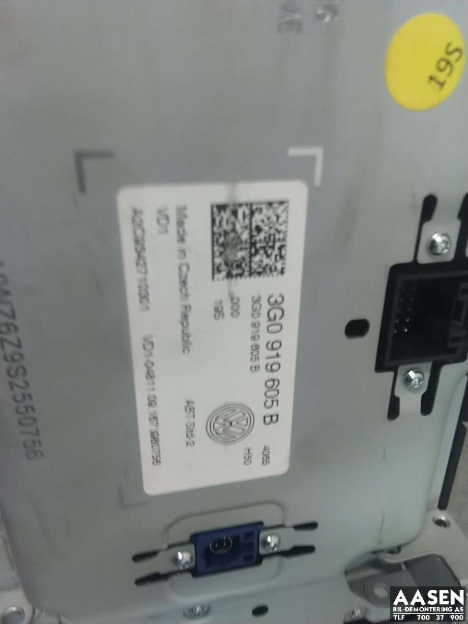Bilstereo navigasjon skjerm til VW Golf VII 2012-2017 (Fase 1) (3G0 919 605 B|)