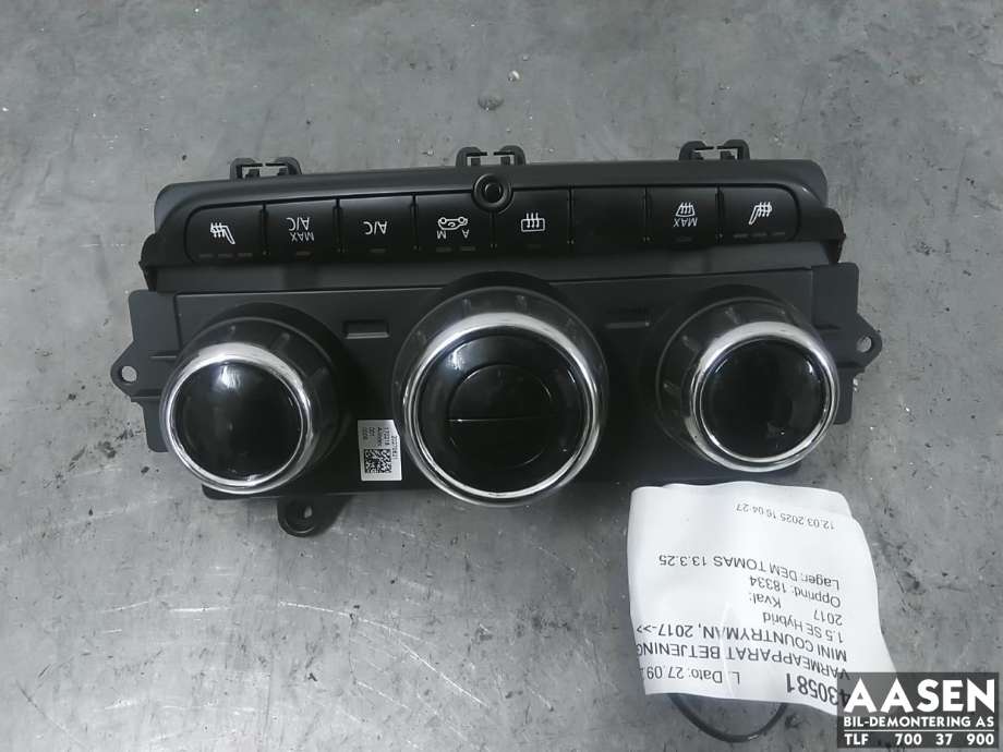Varmeapparat betjening til Mini Countryman, 2017-2023 (F60) (F60) (61 31 5 A41 F45)