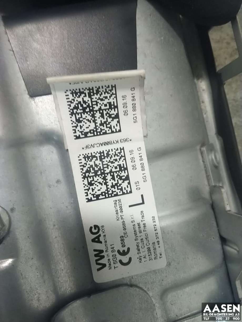 Airbag kne til VW Golf VII 2012-2017 (Fase 1)  (5G1 880 841 G|)