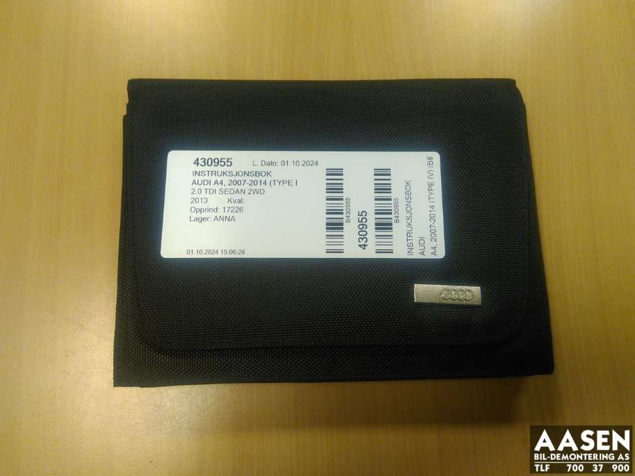 Instruksjonsbok til Audi A4, 2007-2014 (Type IV) (B8) (B8)