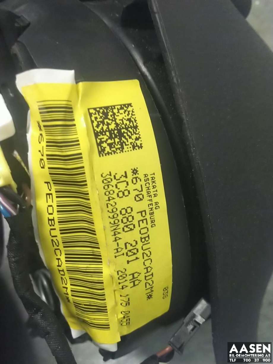 Airbag rattpute til VW Passat 2011-2015 (B7) (B7) (3C8 880 201 AH|)