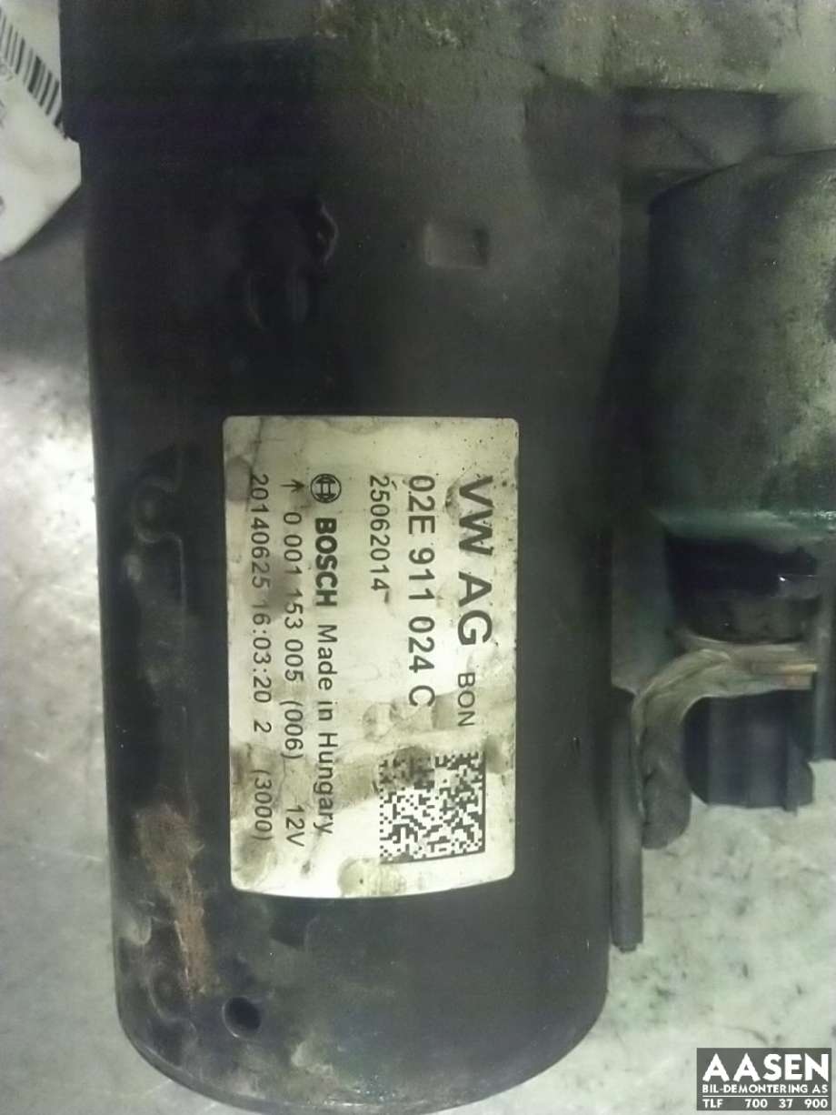 Starter diesel til VW Passat 2011-2015 (B7) (B7) (BOSCH|02E 911 024 H|02E 911 024 C|02E 911 024 CX)
