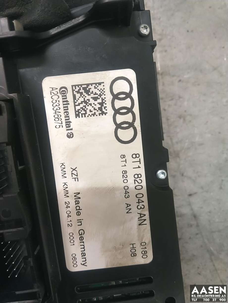 Varmeapparat betjening til Audi Q5 2008-2012 (Type I, Fase 1) (8T1 820 043 AH|)