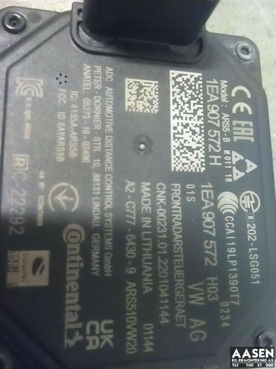 Sensor radar til Audi Q4 e-tron 2021-->>  (1EA 907 572 H|)