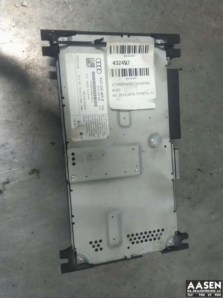 Styreenhet diverse til Audi A3, 2012-2016 (Type III, Fase 1)  