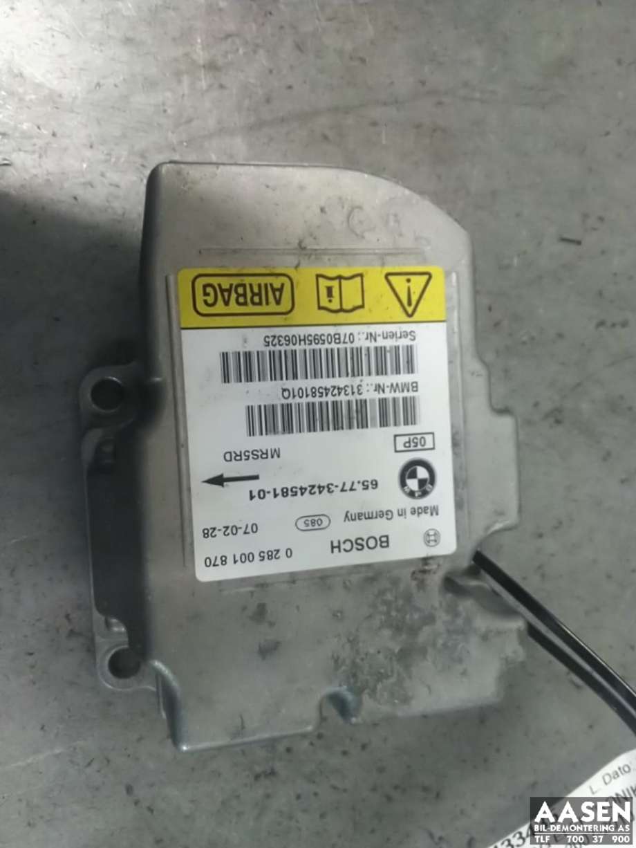 Airbag elektronikk til BMW X3, 2007-2010 (Fase 2) (E83) (E83) (65 77 3424581 01)