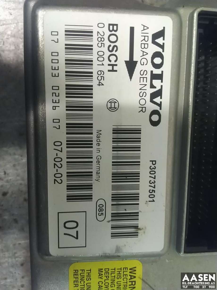 Airbag elektronikk til Volvo XC90 2007-2014 (Type I, Fase 2) (BOSCH|30737501|0285001654|)