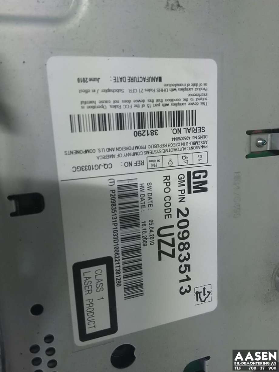 Bilstereo til Opel Astra J 2010-2015