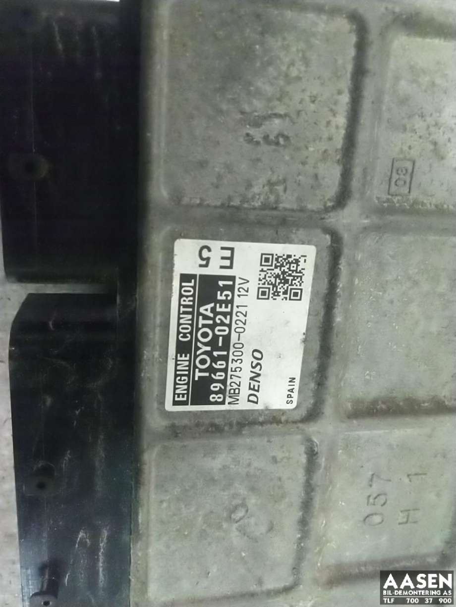 Styreenhet motor til Toyota Auris 2007-2010 (Type I, Fase 1)  (89661-02E51|)