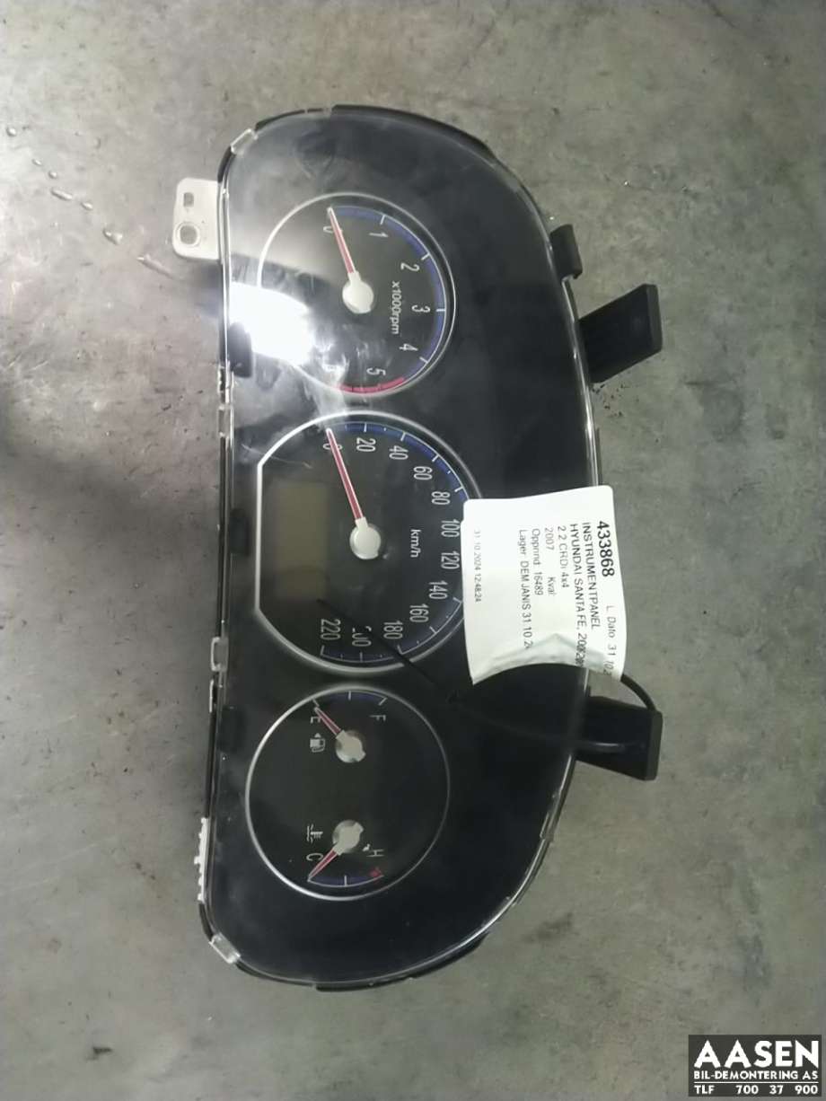 Instrumentpanel til Hyundai Santa Fe, 2006-2009 (Type II, Fase 1)  (94003 2B650)