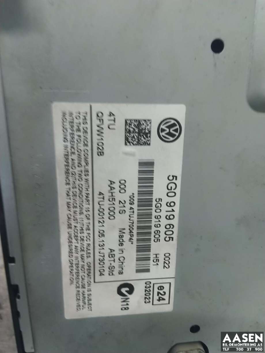Bilstereo til VW Golf VII 2012-2017 (Fase 1)  (5G0 919 605|)