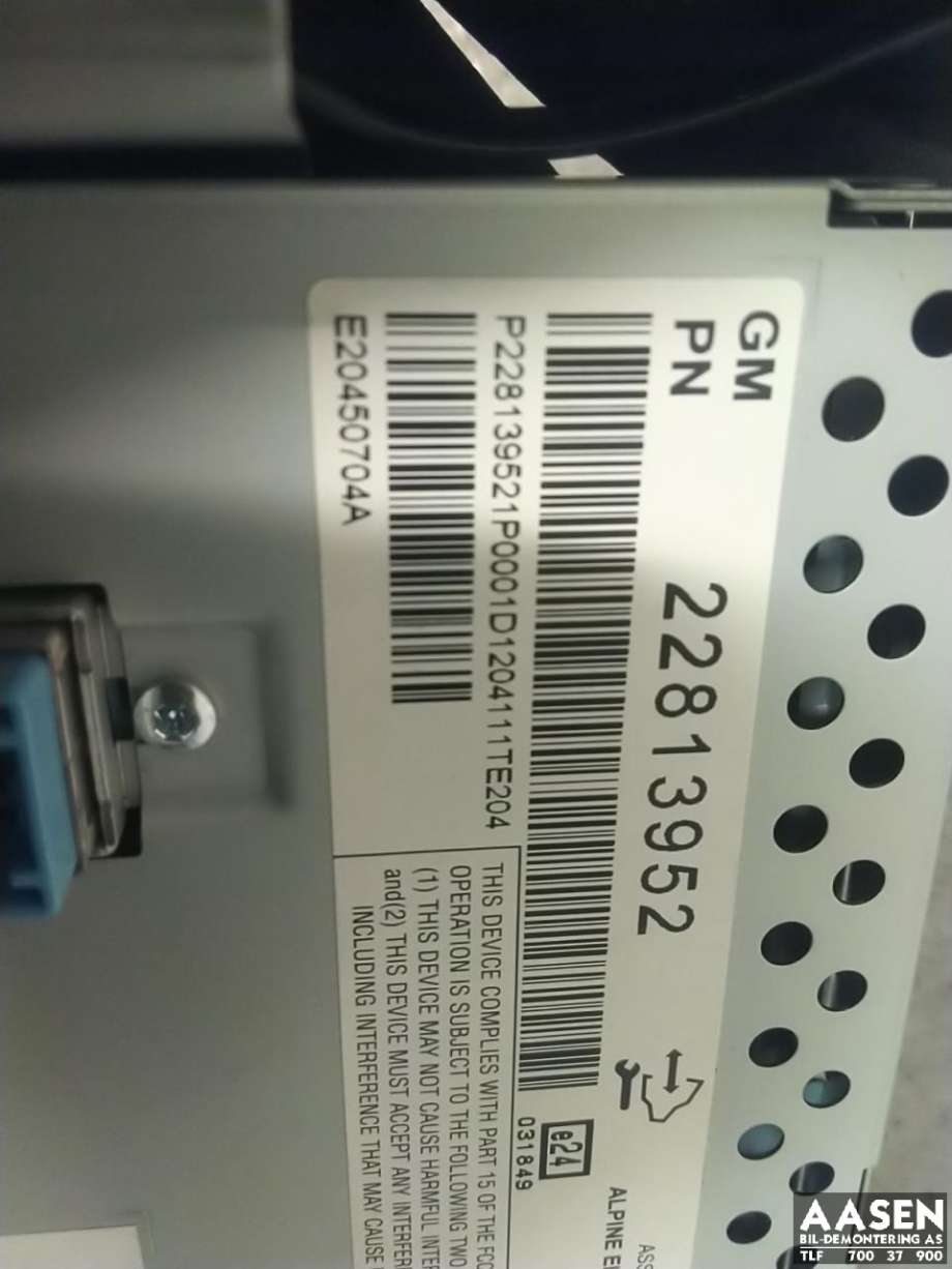 Instrument kjørecomputer til Opel Ampera 2012-2014 (Type I)