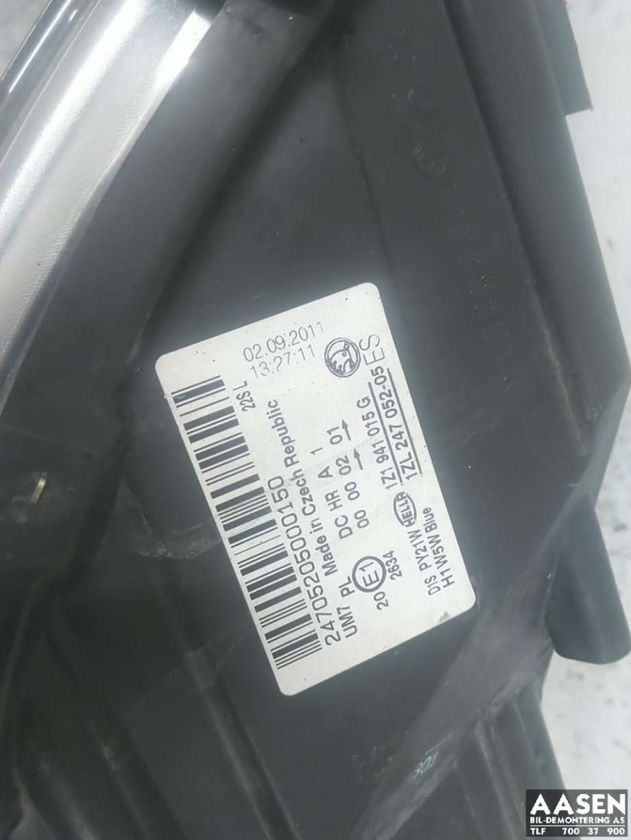 Frontlykt venstre xenon til Škoda Octavia 2009-2013 (Type II, Fase 2)  (1Z1 941 017 T|)