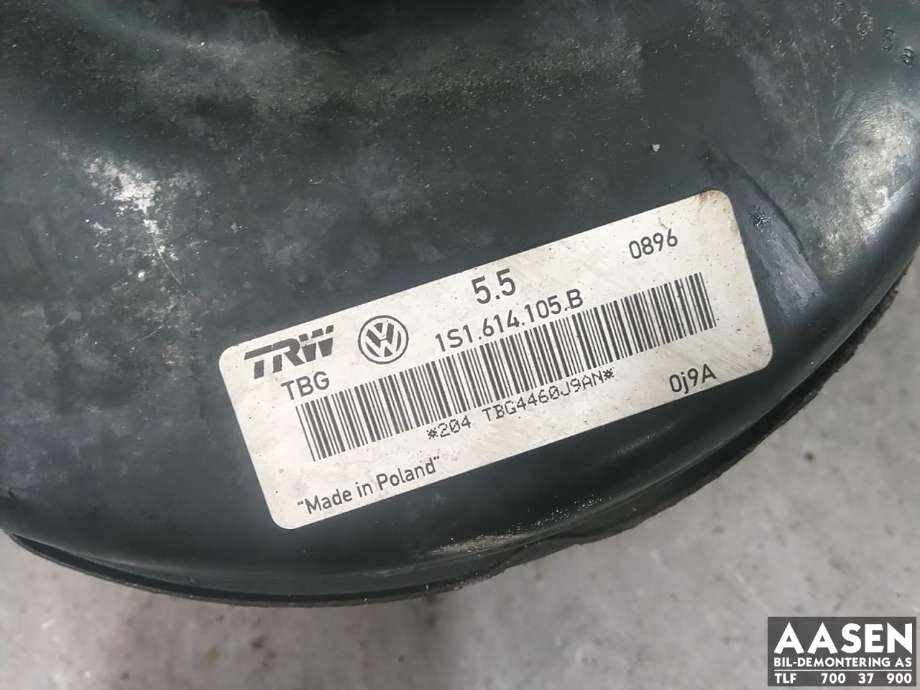 Bremsekraft-forsterker til VW Up 2012-2019  (1S1 614 106 A|1S1 614 106 D|)