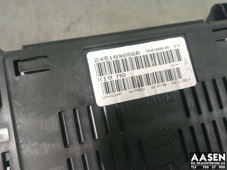 Instrumentpanel til Renault Zoe 2013-2019 (Fase 1)  