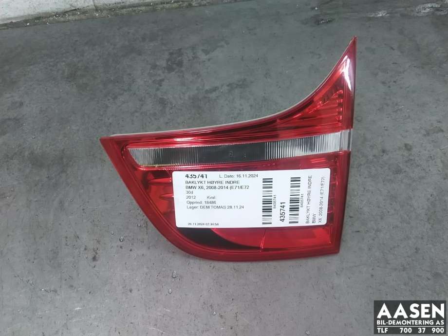 Baklykt høyre indre til BMW X6, 2008-2014 (E71/E72) (E71/E72) (63 21 7 179 988)