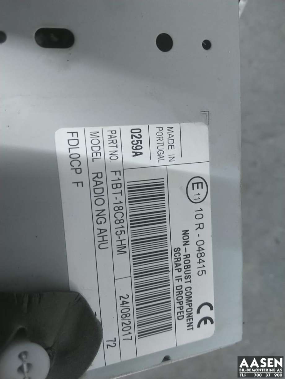 Bilstereo til Ford Transit Connect 2018-->> Type II, Fase 2  (2335493|F1BT-18C815-HR|F1BT-18C815-HM)
