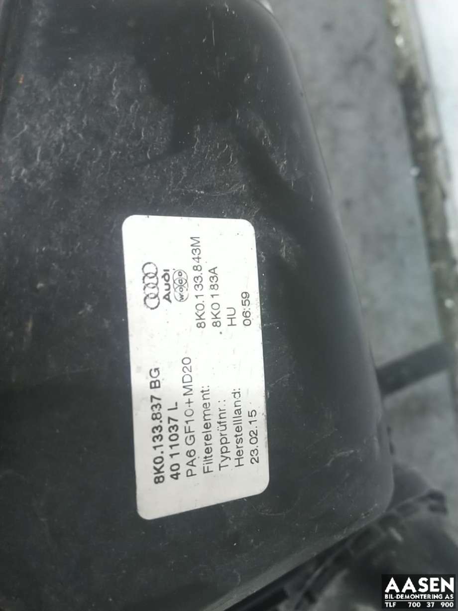 Luftfilterboks til Audi A4, Allroad 2009-2016 (Type I) (B8) (B8) (8K0 133 837 BG|8K0 133 837 BS|)