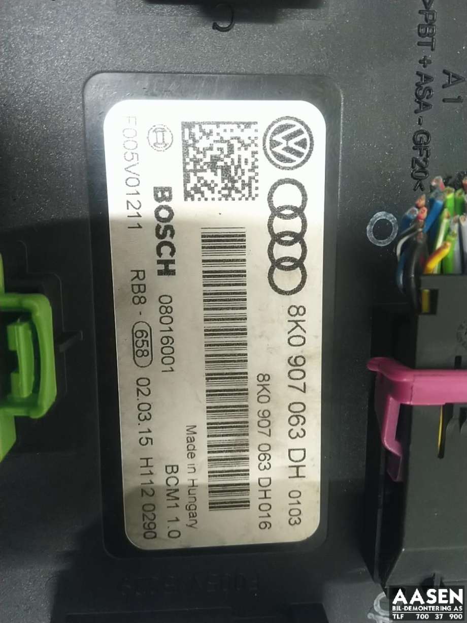 Styreenhet comfort (BCM) til Audi A4, Allroad 2009-2016 (Type I) (B8) (B8) (8K0 907 063 DH|)